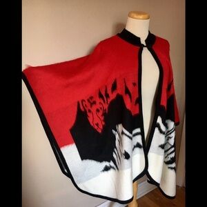 Tejudos Chalampuente Ecuador Wool Poncho abstract Tiger And Zebra